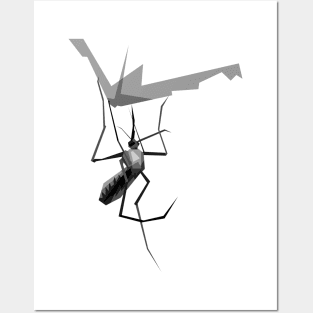mosquito design grayscale Posters and Art